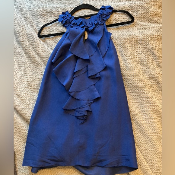 Robbi and Nikki Vibrant Blue Collared Top - Picture 2 of 3